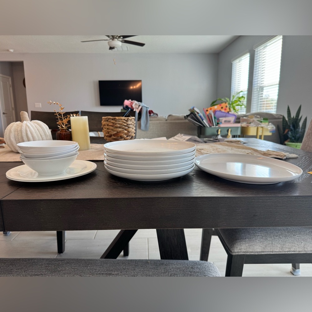 13 Melamine Dinnerware – Prolon Florence + Unbranded Plates & Bowls. Mid-Century